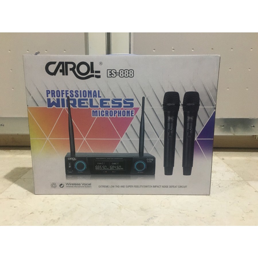 MICROPHONE MIC WIRELESS MIKROPON MIK TANPA KABEL CAROL ES-888 ORIGINAL ORI BAGUS TERLARIS TERBAIK GARANSI