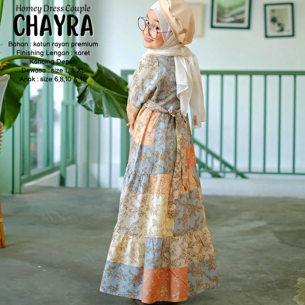 BeautyOne - Homey Dress Chayra Jumbo Gamis Mom &amp; Kids Couple Dress Flower Bahan Katun Rayon Premium Nyaman Dipakai | Bisa COD