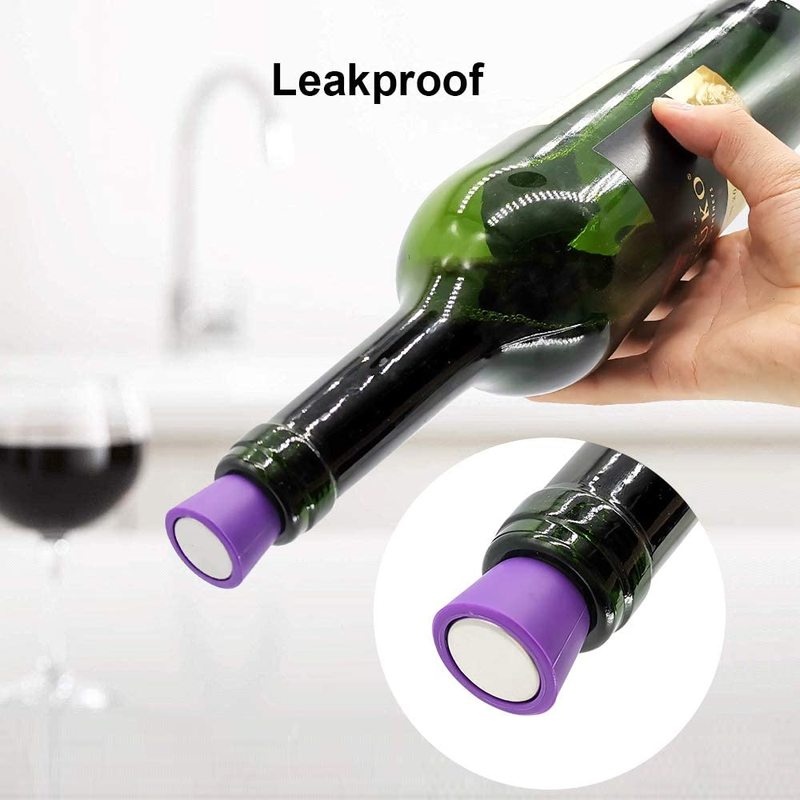 1Pc  Creative Silicone Wine Stopper / Portable Sealing Champagne Cork / Reusable Beer Bottle Caps / Reuse Practical Colorful Bottle Stopper Bar Accessories