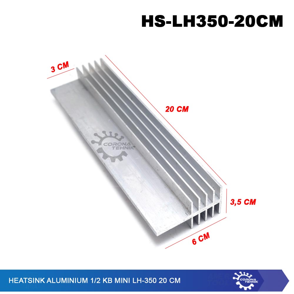 LH-350 - Heatsink Aluminium 1/2 KB Mini 20 cm