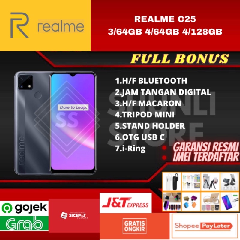 REALME C25 RAM 3/32GB 4/64GB 4/128GB NEW 100% ORIGINAL GARANSI RESMI