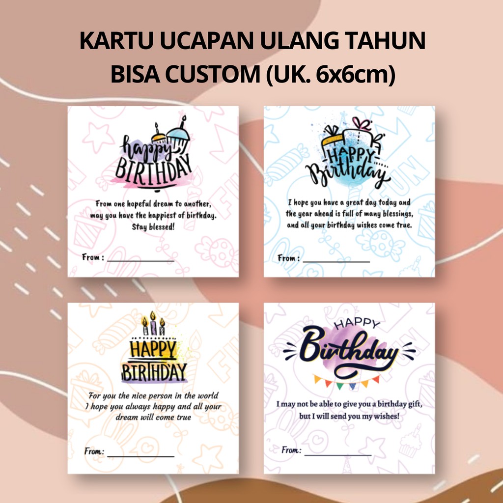 Jual [ISI 30 PCS] Kartu Ucapan Ulang Tahun / Kartu Bisa Custom Ultah