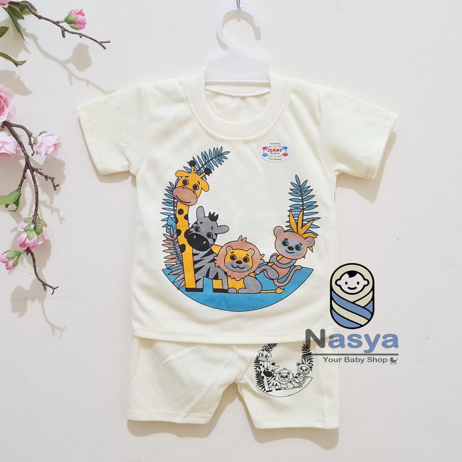 [J-004] Setelan Baju Pendek bayi laki-laki / Baju anak MURAH (0-6 bulan)