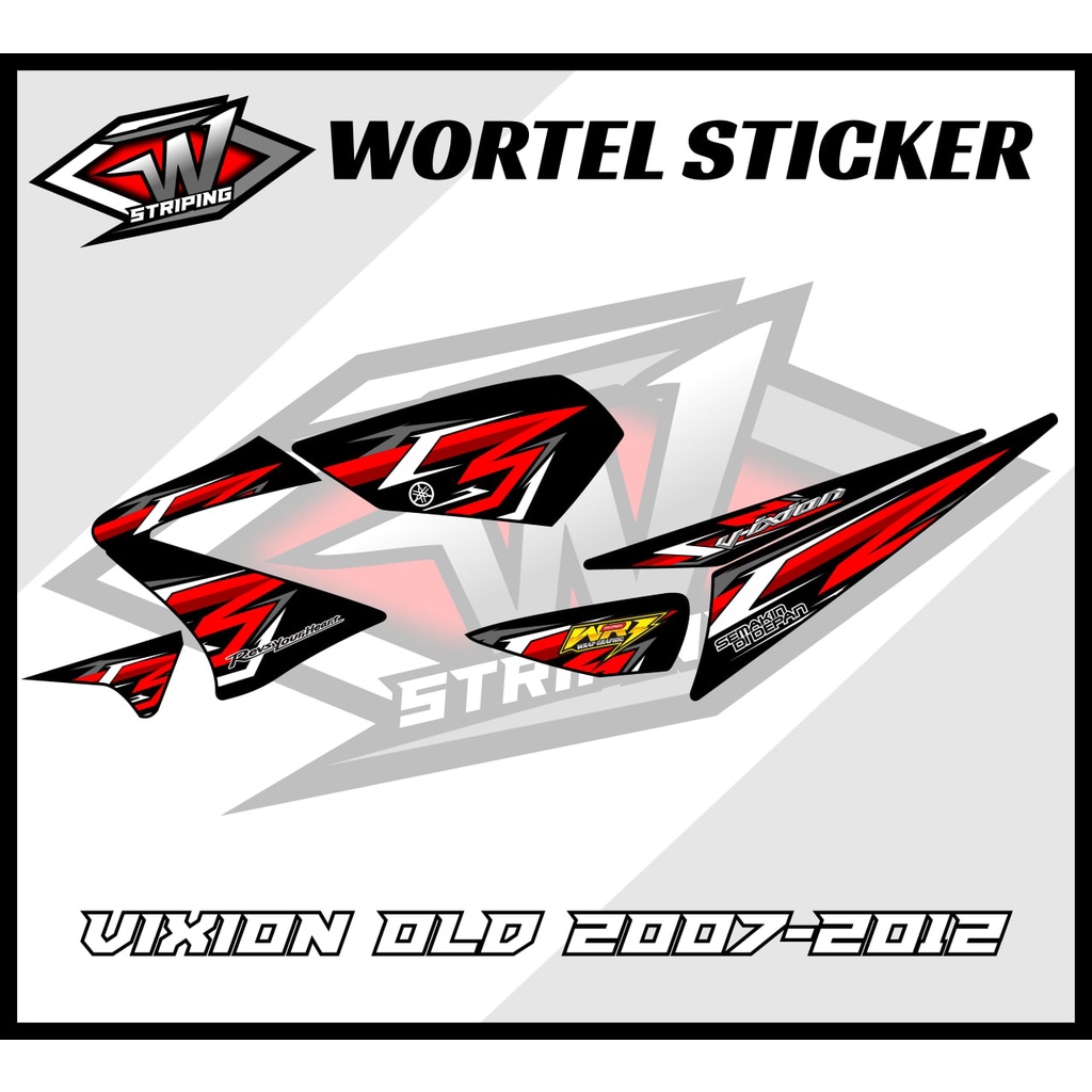 Striping Hologram Vixion Old-Stiker Variasi Lis Motor Vixion Motif Racing Grafis