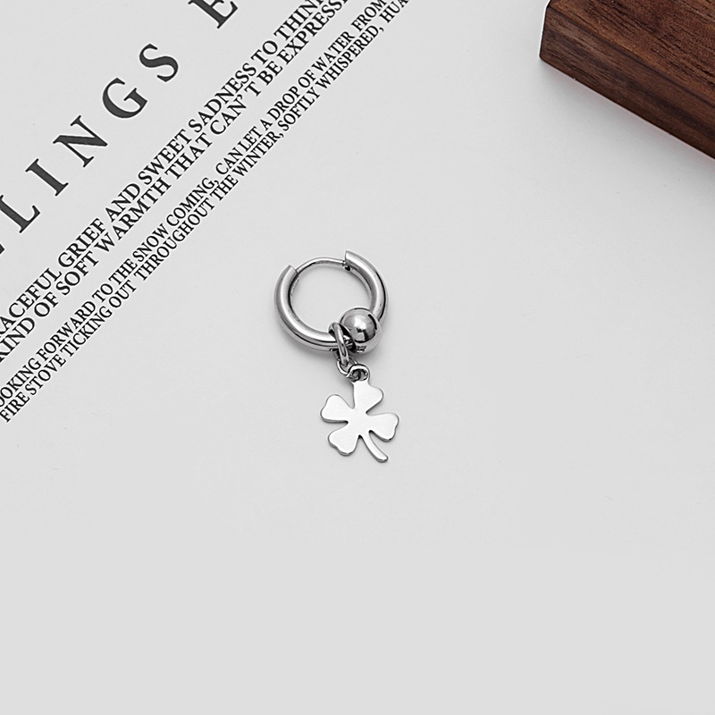 Jepang Dan Korea Selatan Gaya Hong Kong Kepribadian Lintas Bintang Stainless Steel Anting Berlian Rantai Anting Tulang Klip Anting Hip Hop-E2778-1