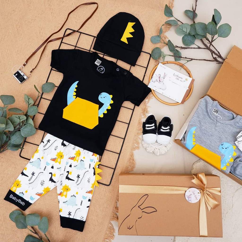 LIO036 Boys Baby Hampers 0-12 months/ Hampers bayi newborn/ Kado bayi/ baby boys gift set-Shawn Black