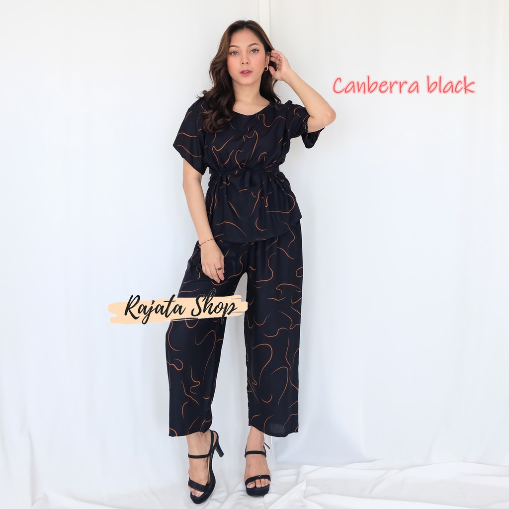 DASTER SETELAN BABYDOLL-BD CANBERRA BLACK