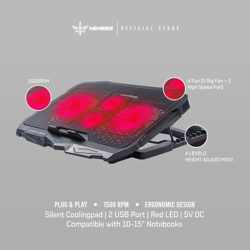 Cooling Pad nyk nemesis X4 STORMBREAKER Fan laptop cooler