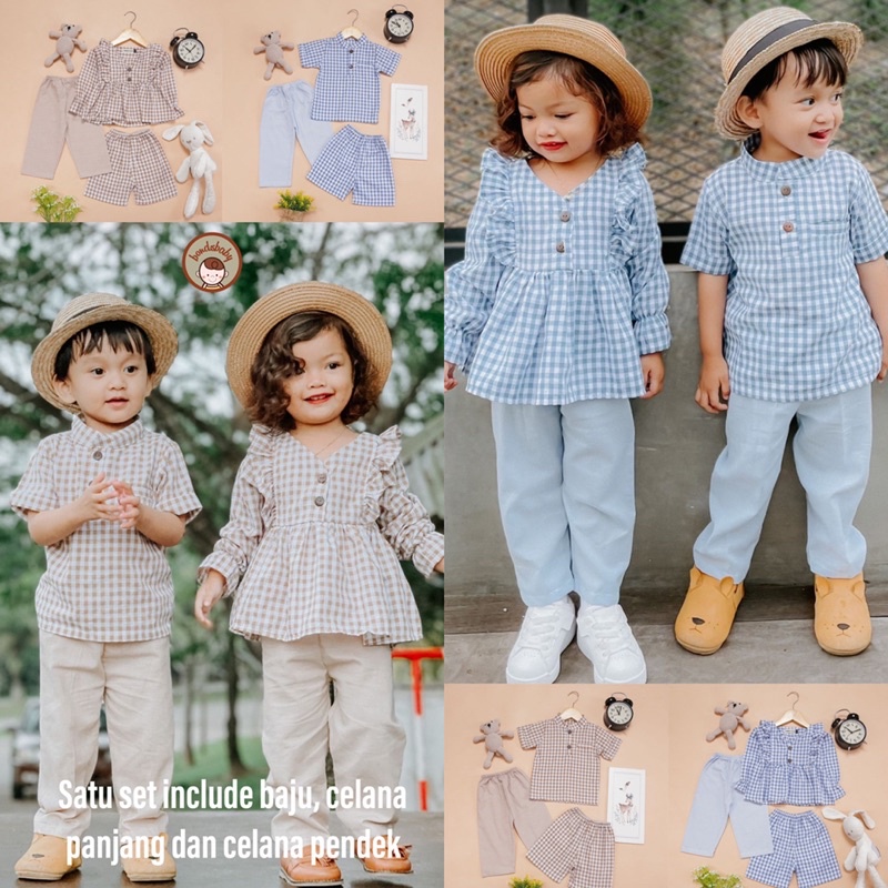 RAMIES Series Set Couple Anak / Setelan Baju Muslim Couple Anak 6bln-8thn