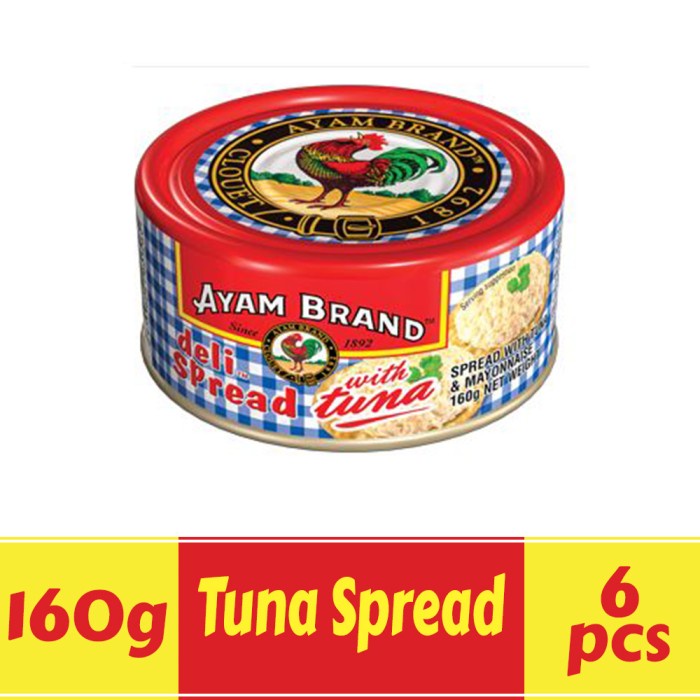 

Ikan Kaleng Ikan Tuna Kaleng Paket 6 Pcs Spread Ayam Brand 160Gr