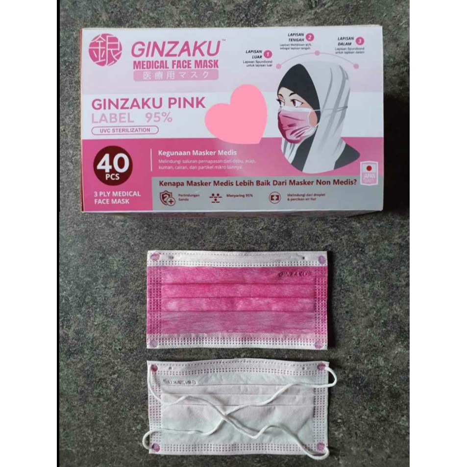 MASKER 3 PLY GINZAKU PINK