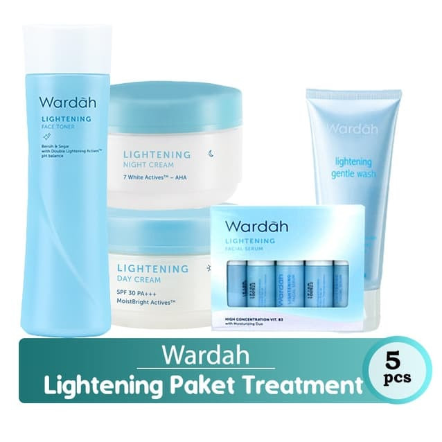 ory 9PCS PAKET SKIN CARE WARDAH LIGHTENING MEMUTIHKAN KULIT WAJAH .