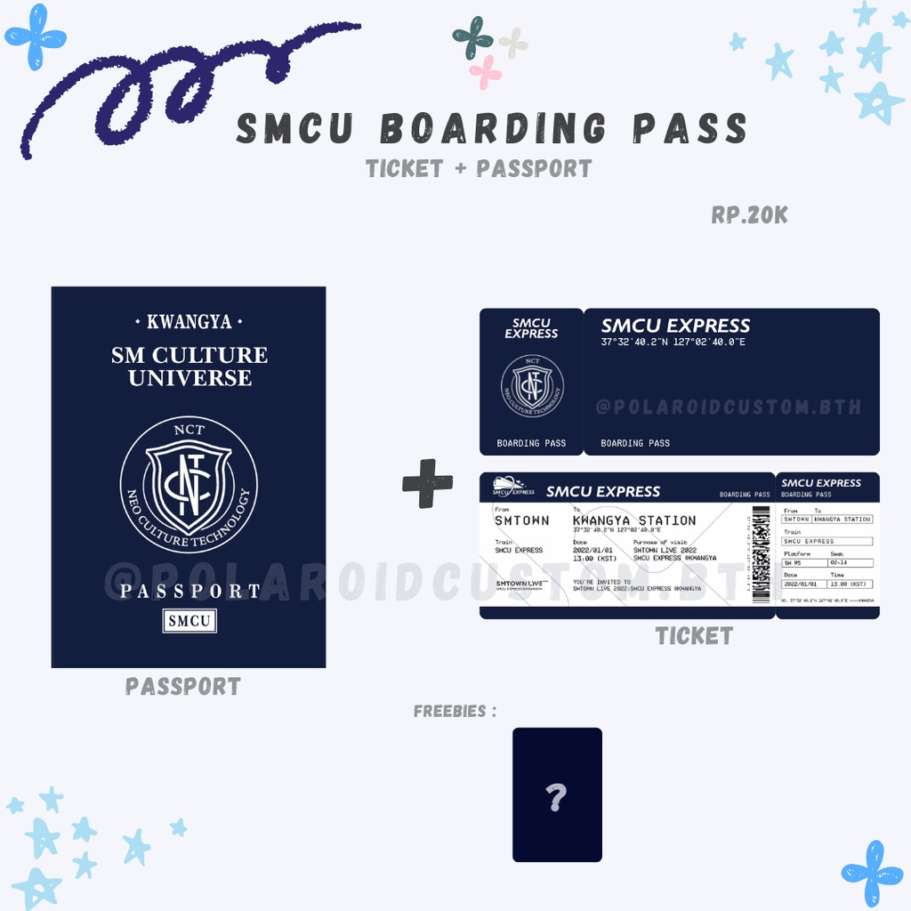 SMCU Boarding Pass Ticket Konser SMCU TIKET DAN PASSPORT KWANGYA