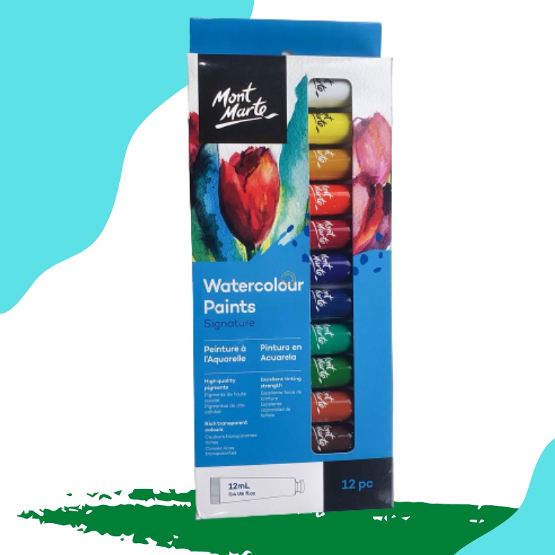 

MONT MARTE WATERCOLOURS PAINTS SIGNATURE 12 PC