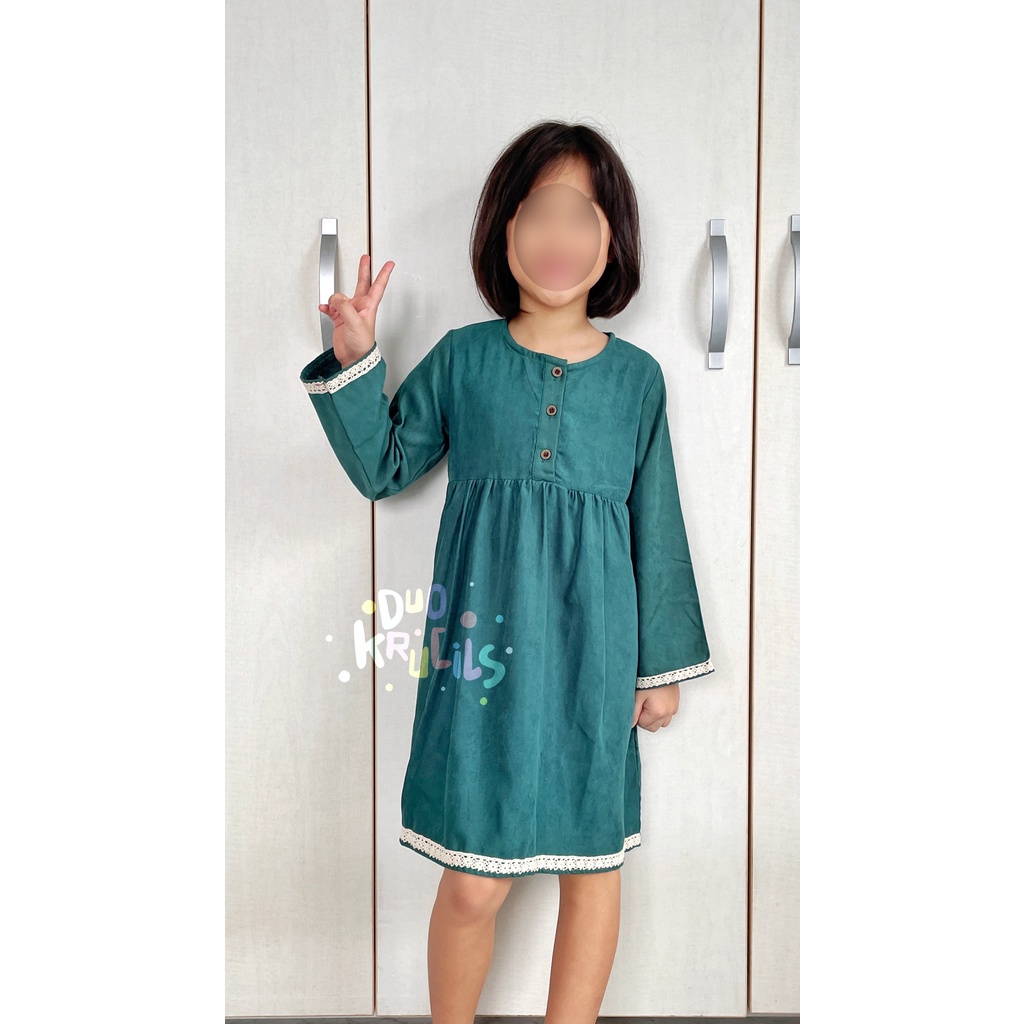 DRESS anak perempuan TUNIK RENDA | DUO KRUCILS