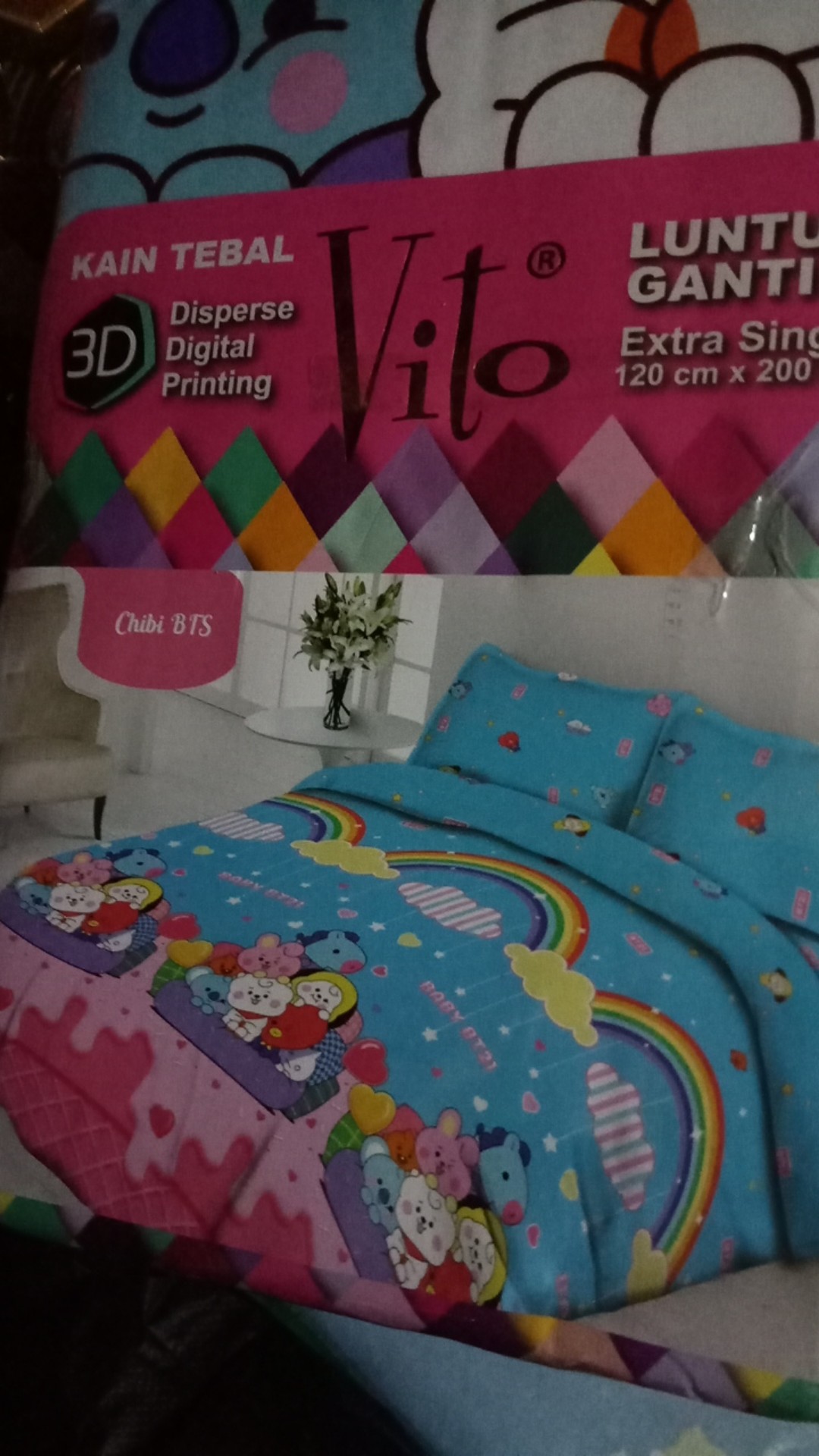 Sprei Bunga Vito Sprei 160 X 200 Sprei Queen Size Bantal 2 Sprei Double No 2 Sprei Katun Halus B2