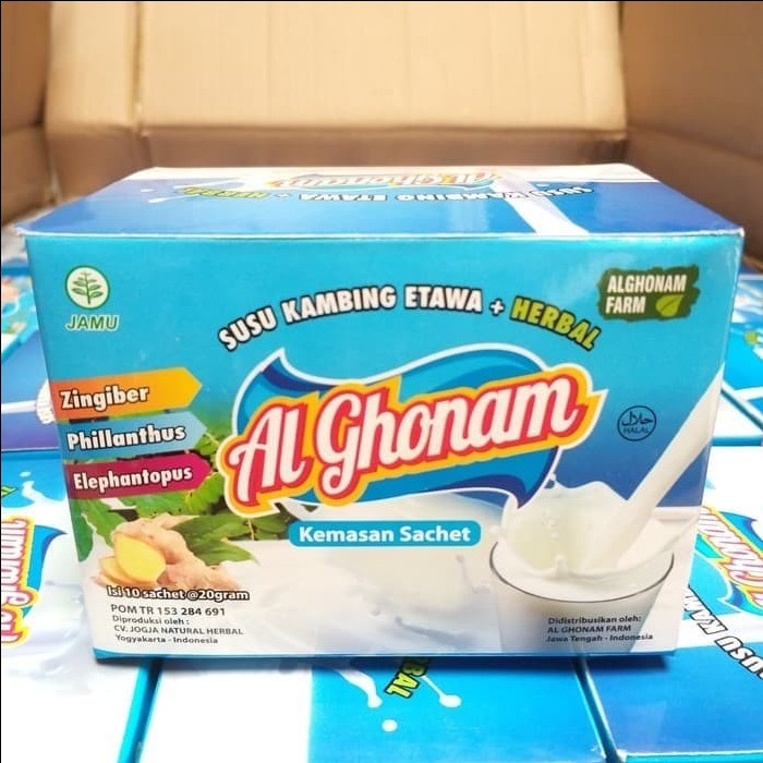 

Susu Kambing Etawa AL GHONAM BPOM - Alghonam Kemasan Sachet Isi 10