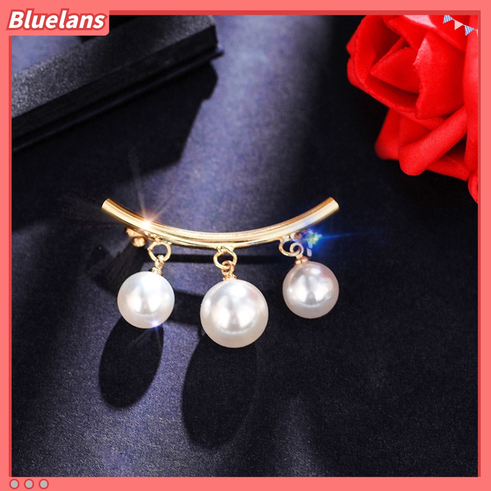 Bluelans Bros Pin Klip Wanita Hias Mutiara Imitasi Untuk Cardigan / Syal / Hadiah