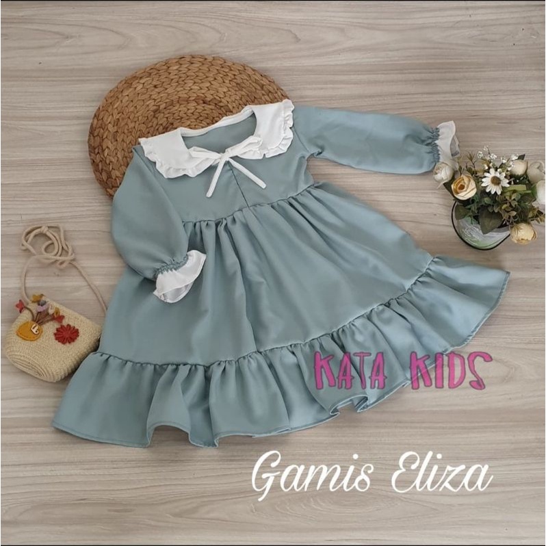 dress anak kekinian / dress eliza terbaru / gamis muslim anak