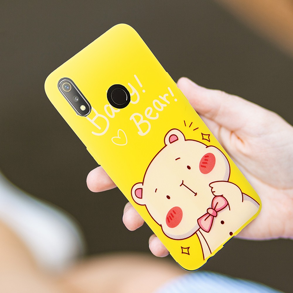 CASE SOFTCASE SOFT CASE CASING MOTIF KARTUN CAT BEAR REALME 3 OPPO A3S OPPO A5 REALME C1 OPPO A5S OPPO A7 2018