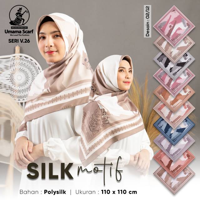 Jilbab wanita segi empat slik motif