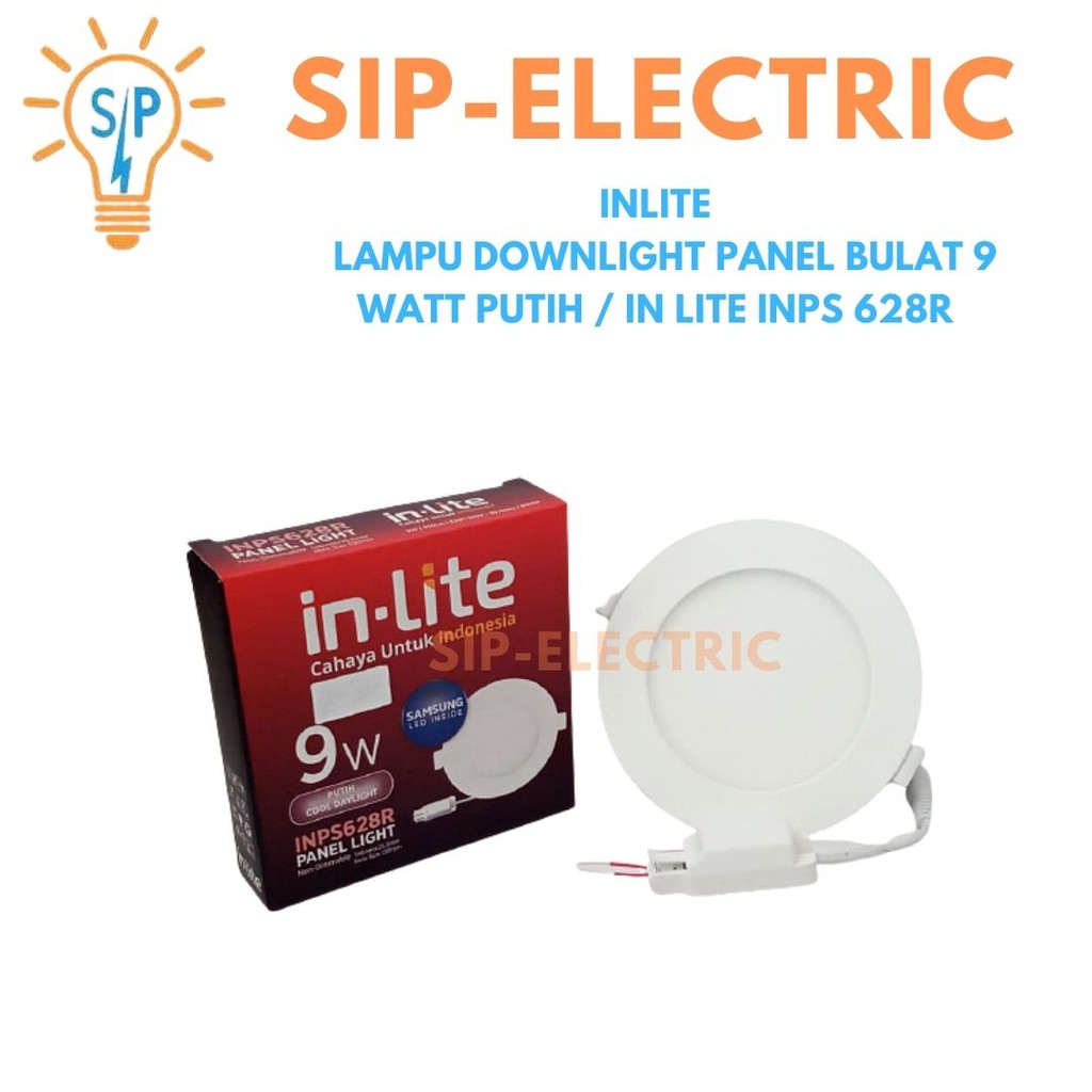 Inlite Lampu Downlight Panel Bulat 9 Watt Putih / In Lite Inps 628R