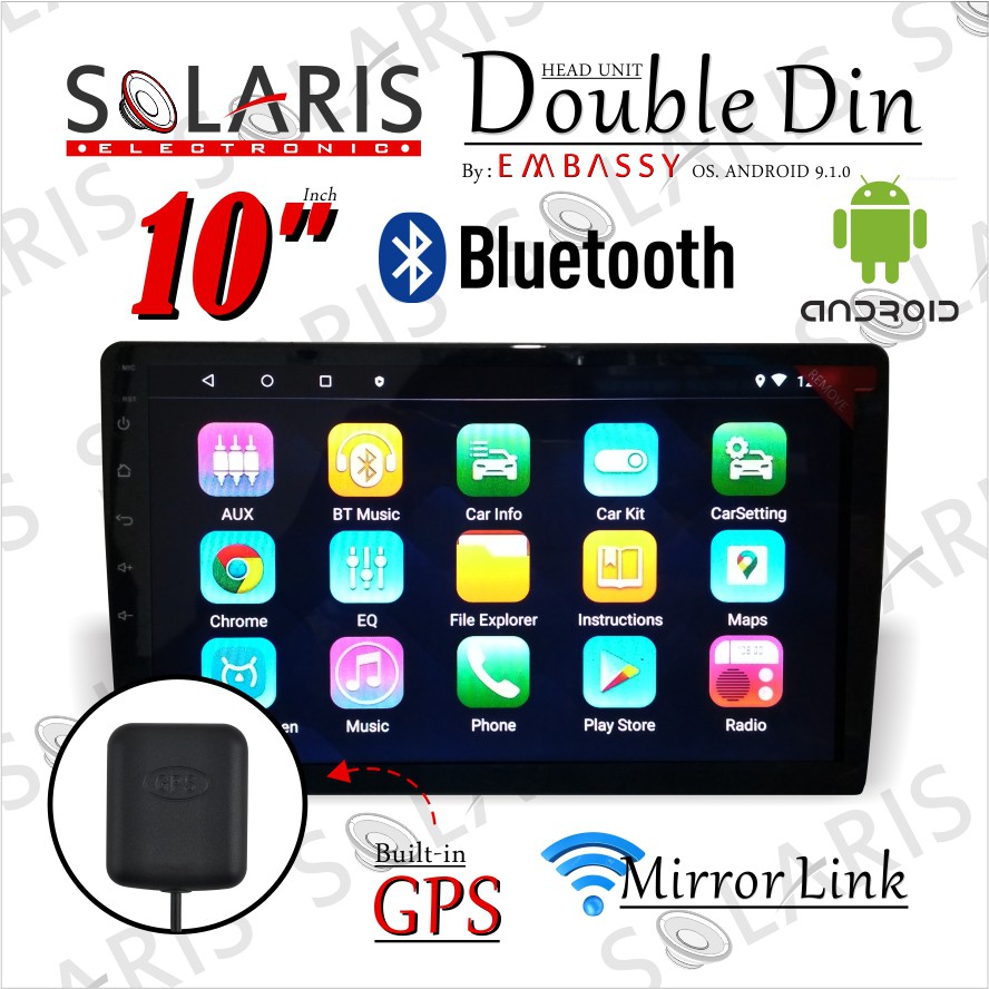 HEAD UNIT ANDROID EMBASSY 10 Inch DOUBLE DIN