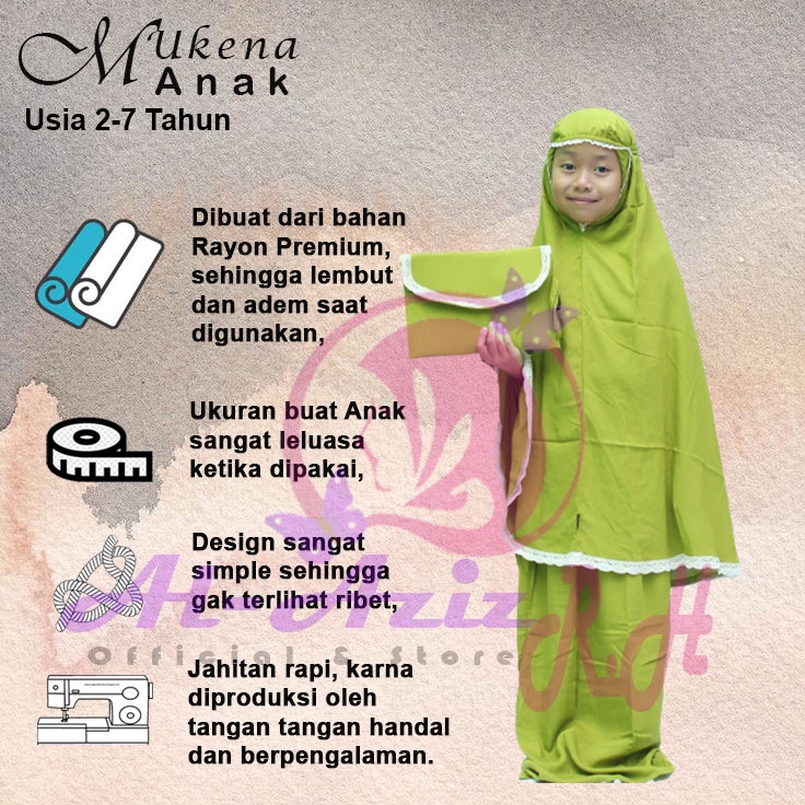 mukena anak bahan rayon polos
