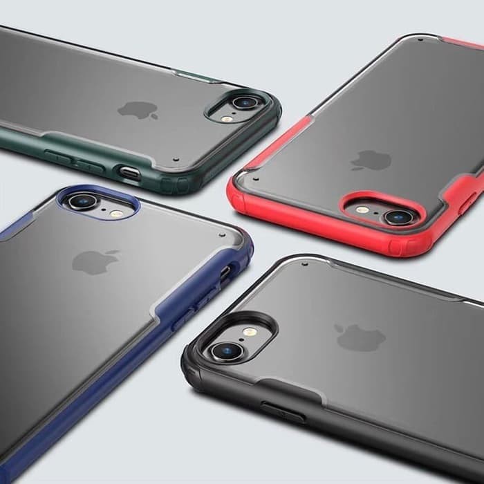 IPHONE SE 2 2020 SOFT CASE FROSTED TRITONE SERIES - Hitam