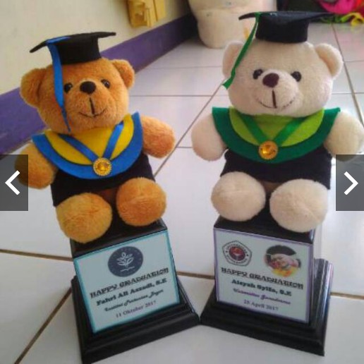 PIALA BONEKA WISUDA TEDDY BEAR / SOUVENIR WISUDA / PIALA / TEDDY BEAR WISUDA