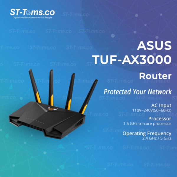 Unik ASUS TUF-AX3000 Dual Band WiFi 6 Router TUF Gaming AX3000 RT-AX3000 Diskon
