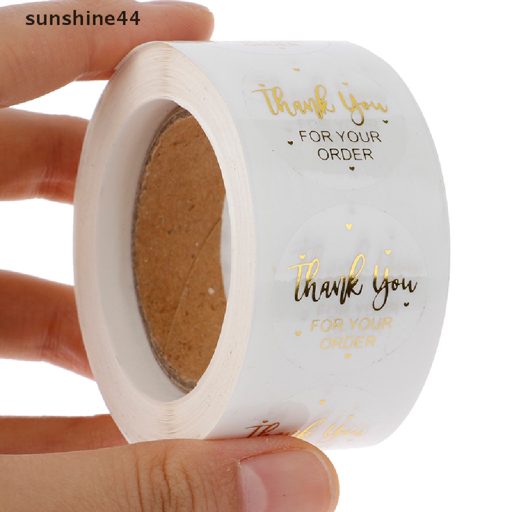 Sunshine 500pcs Stiker Label Tulisan Thank You Untuk Segel Kue