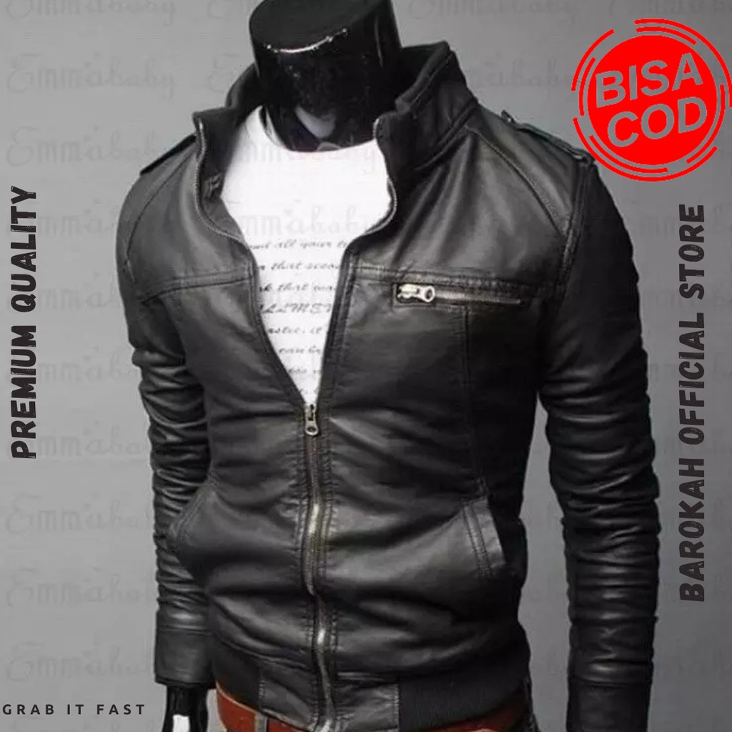 Jaket Semi Kulit Sintetis Pria/Karlit/Jaket Motor/jacket keren/Jaket Pria/Jaket Motor/Jaket Touring
