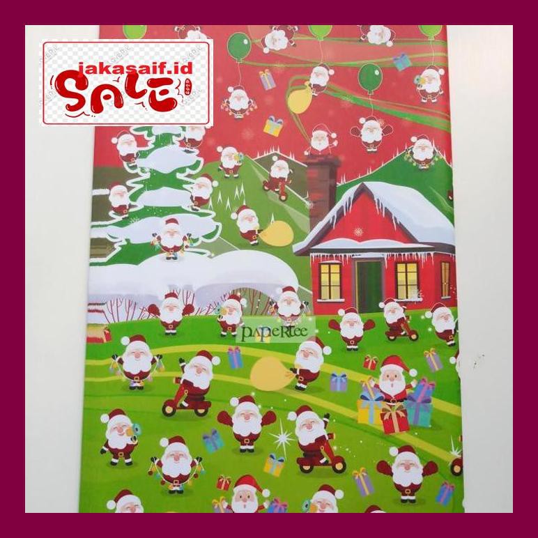

Natal Aks- Kertas Kado Natal Christmas House / Bungkus Kado 790Natt