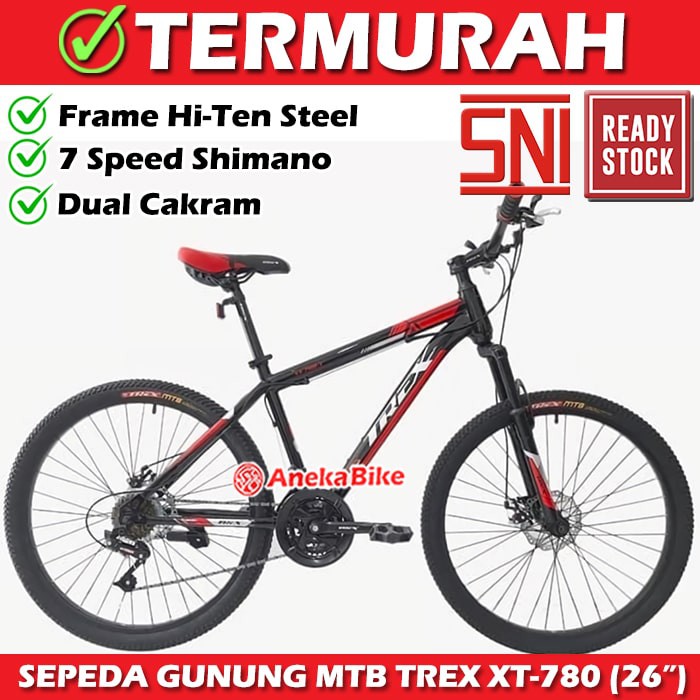 Sepeda Gunung MTB TREX 780 Size 24 - 26 - 27.5 NEW 