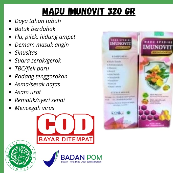 

MADU IMUNOVIT 320 GR (Pencegahan Virus Secara Rutin)