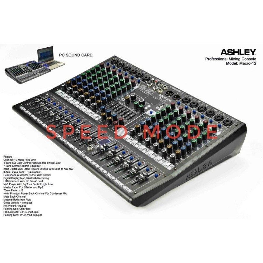 MIXER AUDIO ASHLEY MACRO 12 / MACRO12 ORIGINAL 12 CHANNEL