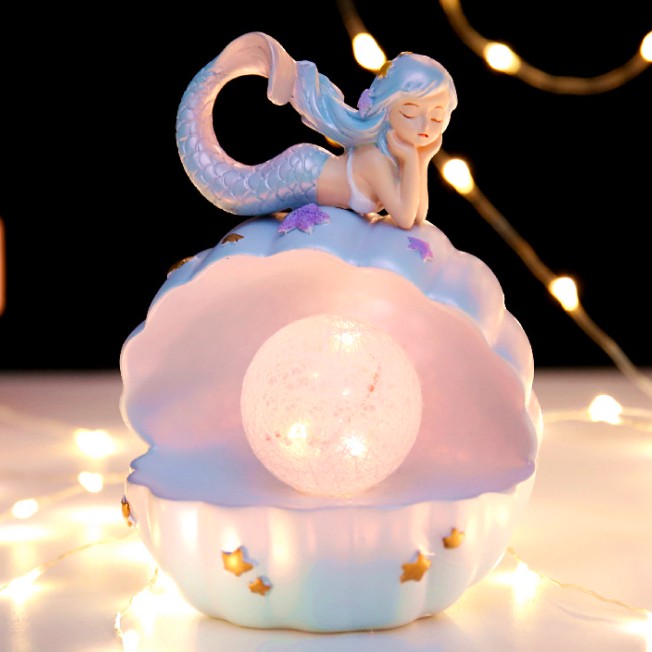 [ORGM] Lampu Pajangan Lampu Hias Kerang Mermaid Love Warna Pastel