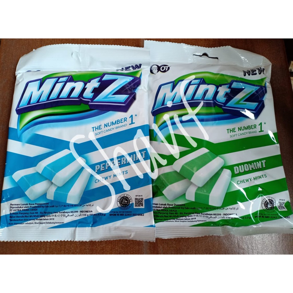 

Permen Mintz (Chewy Mintz) Peppermint & doublemint Kemasan 125 gram