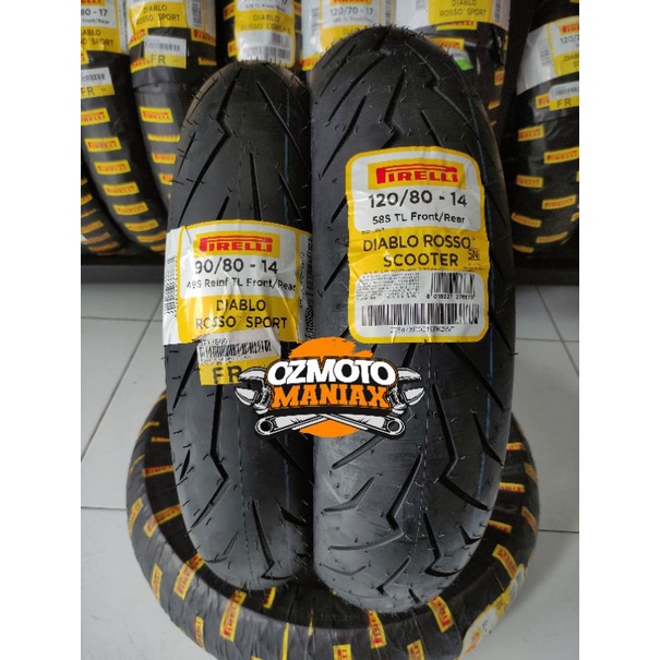 Paket Ban Pirelli Diablo Rosso Sport 90/80-14 & 120/80-14 (Paket Ban Lexi)