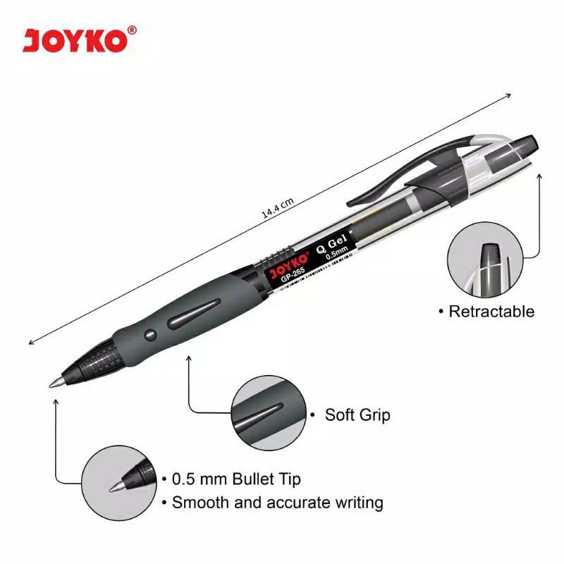 

Pulpen Gel Joyko GP - 265 ( Q Gel 0,5 mm )
