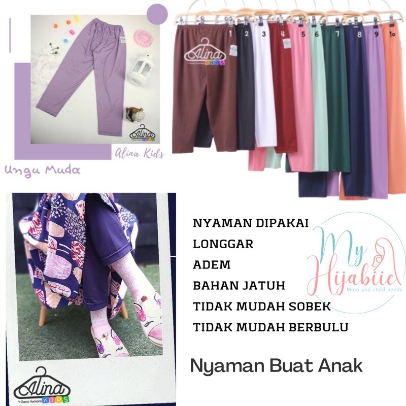 Celamis Anak Alina - Celana Daleman Gamis - Legging Polos 4 sampai 12 Tahun - Leging Perempuan