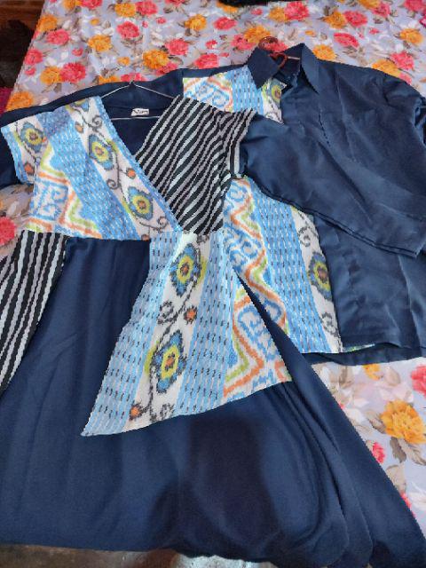 Set Cople Kemeja Lengan Panjang X Desty Blue