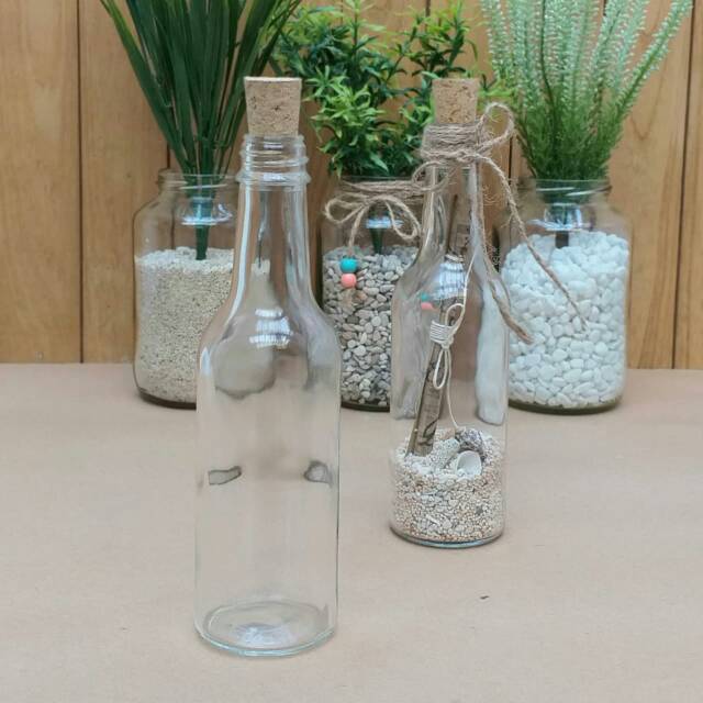 Botol kaca 250ml sumbat gabus cork botol craft dekorasi souvenir