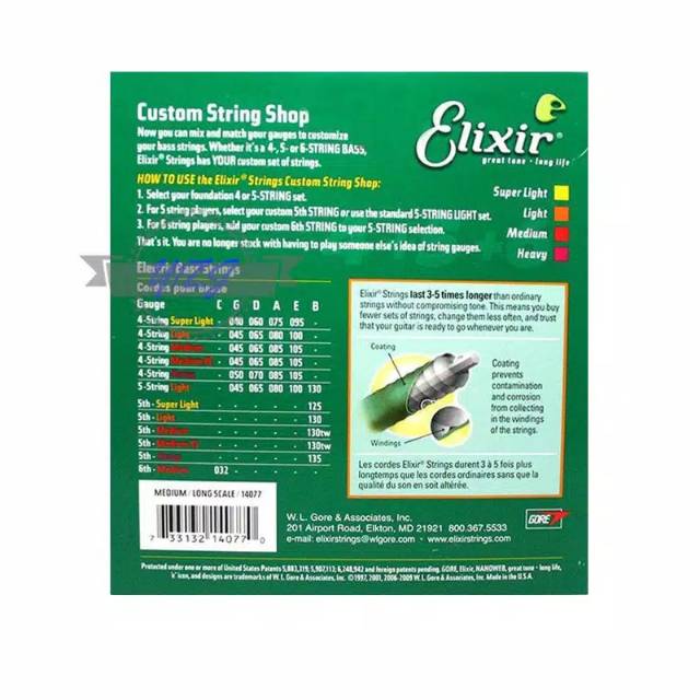 Senar Bass Elixir Elektrik 4 Senar Ultra Tipis Tahan Lama