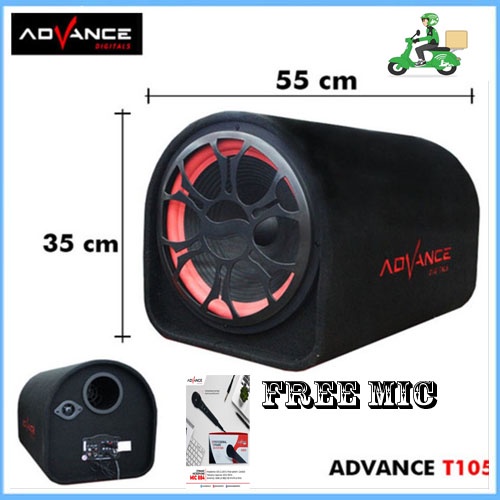 PAKET Speaker Advance T 105 BT 12 inch (Bluetooth) Model Tabung + Mic Mic KARAOKE MANTAP