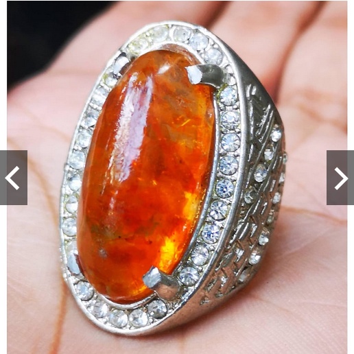 Cincin Batu Akik Getah Katilayu Kristal Model Pandan