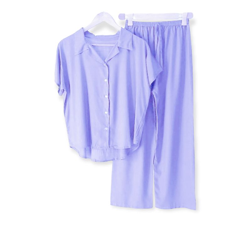 PIYAMA | BAJU TIDUR WANITA | SETELAN WANITA | PIYAMA WANITA | PIYAMA RAYON | PAJAMAS | PIYAMA JUMBO-Lavender
