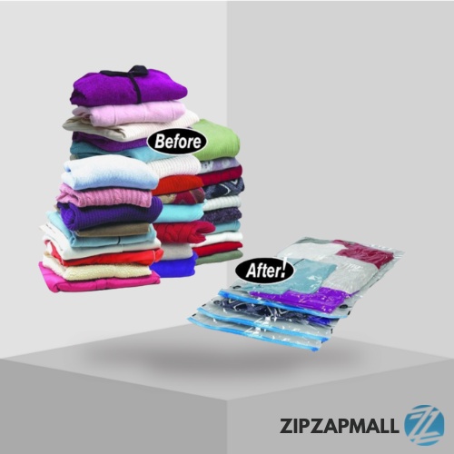 Vacuum Compression Bags Clothes 1 PCS / Vacum Baju Travel Kantong Baju Pakaian Traveling / Pembungkus Baju Pakaian Tas / Plastik Vacum Vakum Baju Bedcover / Plastik Baju Laundry Bening / Vacum Bag Pakaian Plastik Bedcover Travel Tanpa Pompa Murah Original