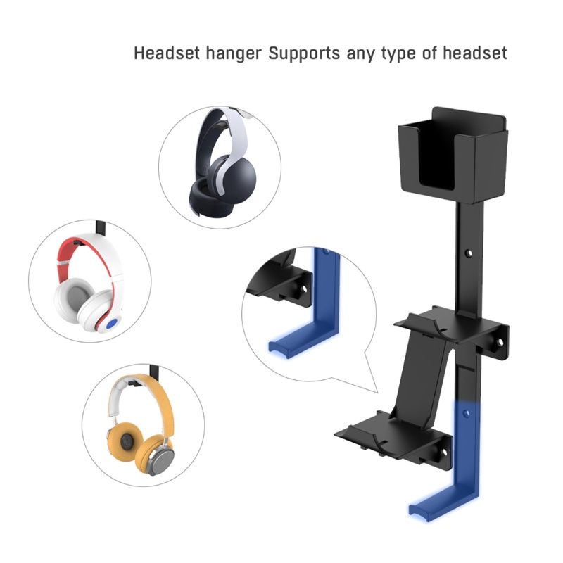 Btsg Braket Stand Tempel Dinding Pengontrol Game Ganda Dengan Gantungan Headset Untuk Switch